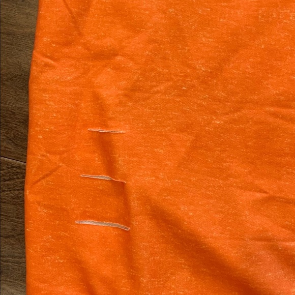 ORANGE Distressed Cold Shoulder Halloween Shirt - Picture 6 of 10